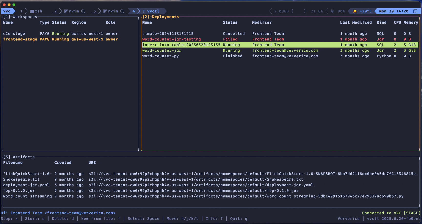 vvctl interactive mode